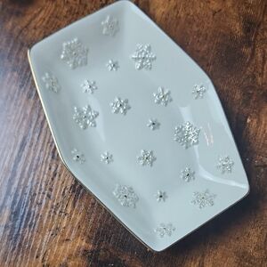 LENOX | Winter Splendor White and Gold Snowflakecandy Trinket Jewelry Dish